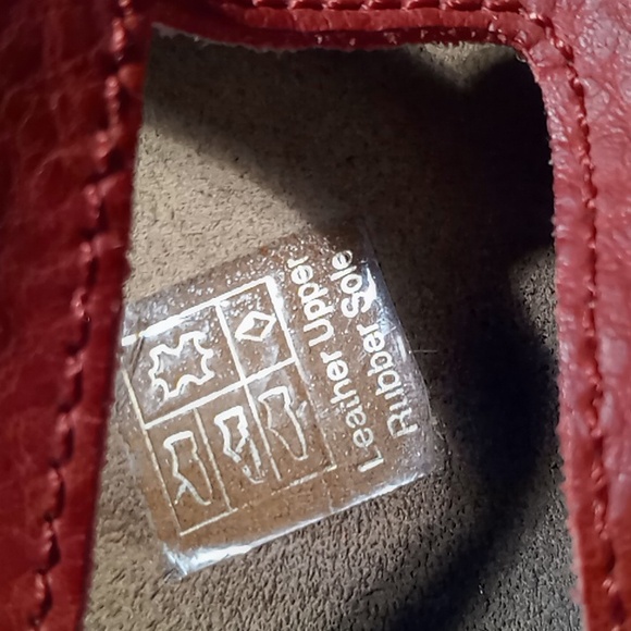 Marina Luna Size 6 Red Leather Sandal With Black Stitching Cork Footbed - Picture 9 of 11